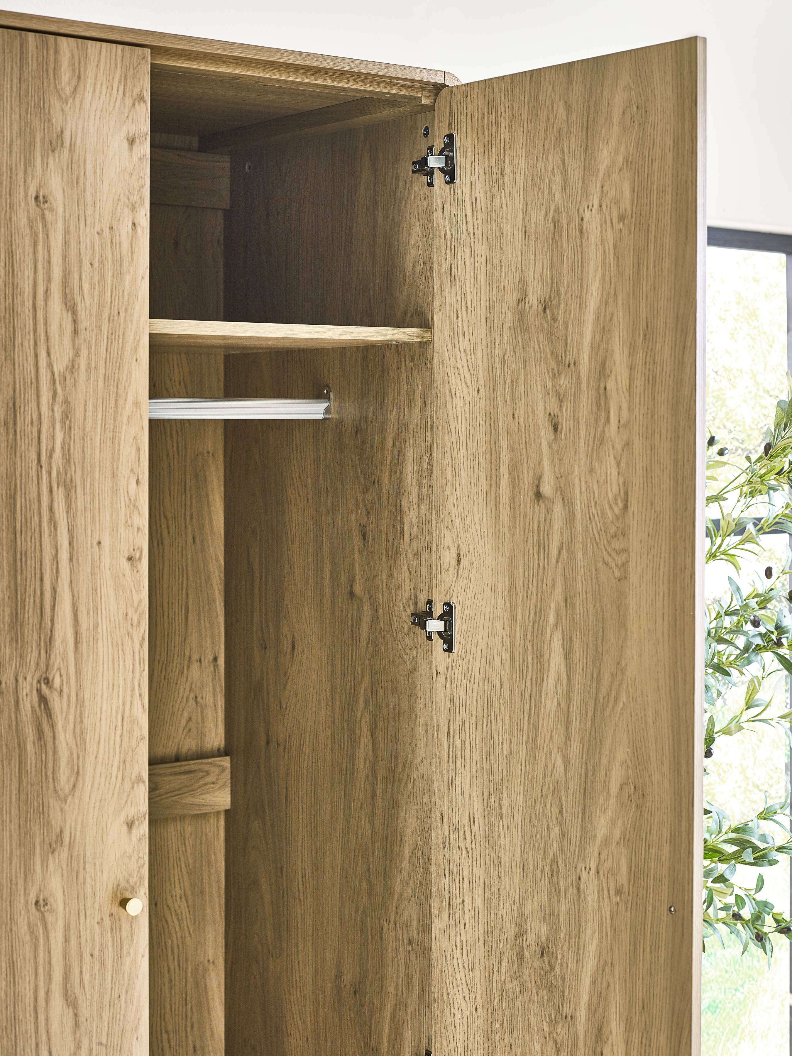 Boswell Oak Wood Double Wardrobe